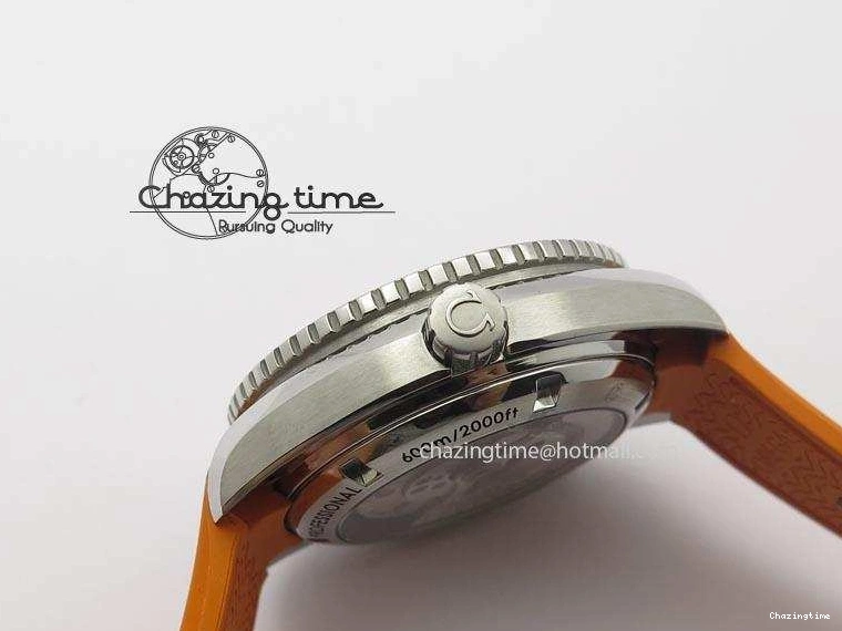 0417 Breathable Planet Ocean SS Bp Maker 45mm Orange Bezel On Orange Rubber Strap A 8221